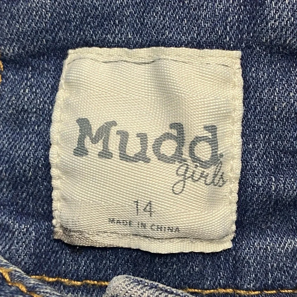 Mudd Jacket Girls 14‎ Blue Denim Jean Trucker Button Front Casual Stretch